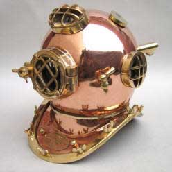 copper diving helmet