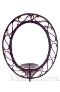 mirror candle sconce made of iron for pillar candles