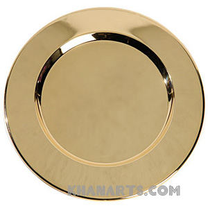 gold charger plate made of brass with mirror finish