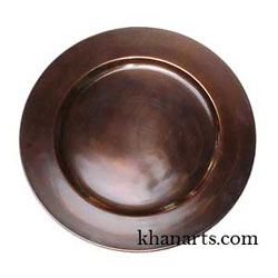 copper antique charger plate