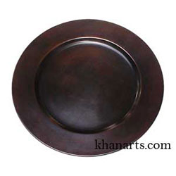 dark copper antique charger plate