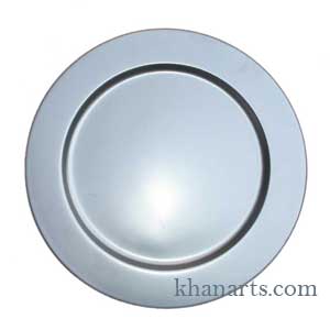 silver color coated charger plate