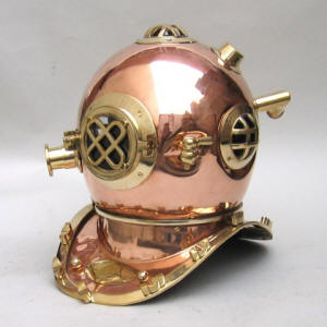 diving helmet copper crafted