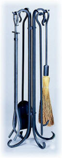 fireplace tools set wrought iron in black finish