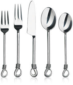 stainless steel flatware -  knot end flatware handforged