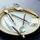 wholesale twisted rope flatware antique copper finish made of stainless steel 