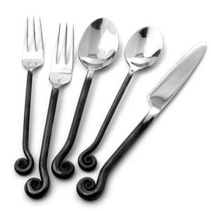 snail swirl flatware hand forged stainless steel