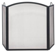 fireplace screen iron arch shape 3 panel