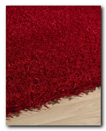 polyester shag rug - red