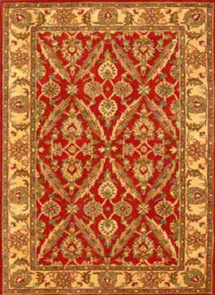 panel persian rug bakhtiari- red ground beige border