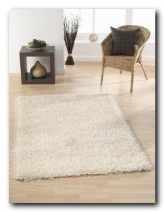 white polyester shag rug